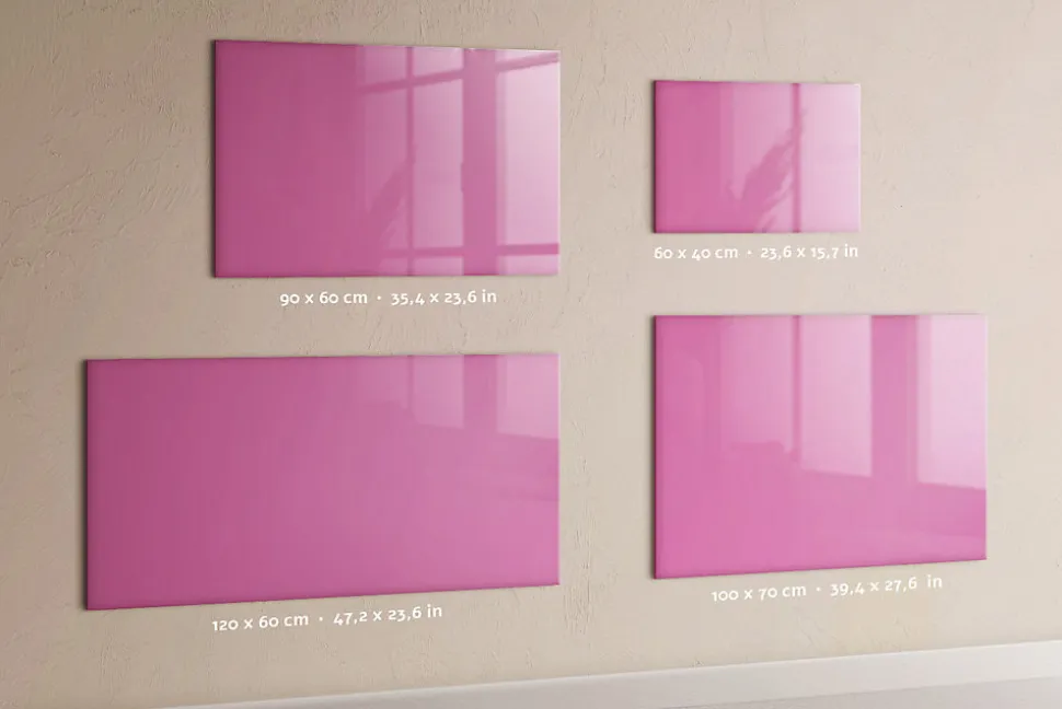 Tableau Aimanté Tulup 100x70 cm Couleur rose En Verre Pour Cuisine