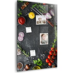 Tableau Aimanté Tulup 60x90 cm Ingrédients pour pizza D'organisation Mural