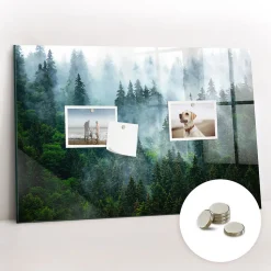 Tableau Aimanté Tulup 60x40 cm Forêt brumeuse En Verre Pour Cuisine