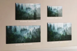 Tableau Aimanté Tulup 60x40 cm Forêt brumeuse En Verre Pour Cuisine