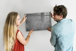 Tableau Aimanté Wallfluent 60x40 cm Mur industriel Marqueur blanc En Verre Pour Cuisine