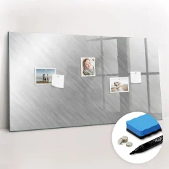 Tableau Aimanté Wallfluent 120x60 cm Mur en métal Marqueur noir En Verre Pour Cuisine