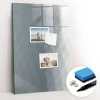 Tableau Aimanté Wallfluent 40x60 cm Vagues grises abstraites Marqueur noir En Verre Pour Cuisine