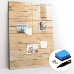 Tableau Aimanté Wallfluent 70x100 cm Tableaux lumineux Marqueur noir En Verre Pour Cuisine