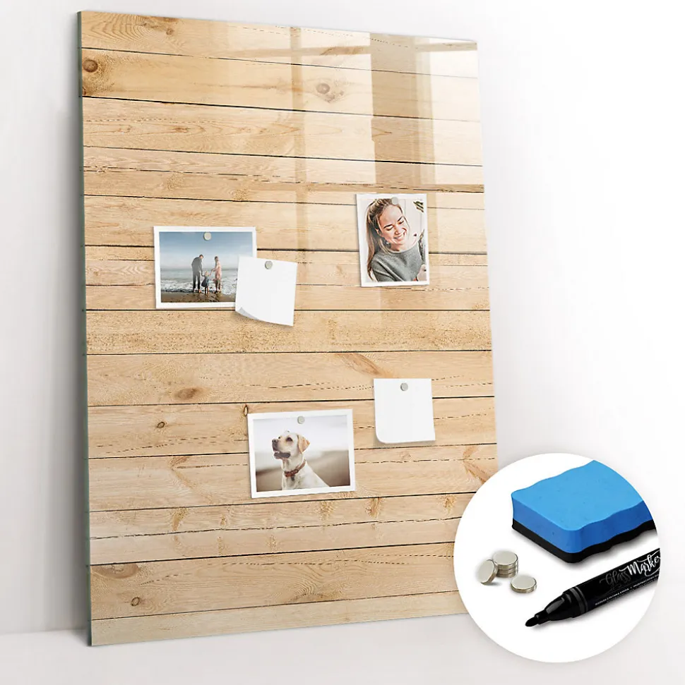 Tableau Aimanté Wallfluent 70x100 cm Tableaux lumineux Marqueur noir En Verre Pour Cuisine