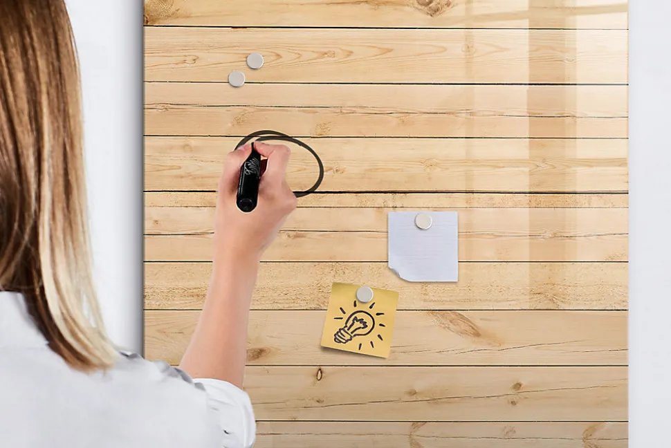 Tableau Aimanté Wallfluent 70x100 cm Tableaux lumineux Marqueur noir En Verre Pour Cuisine