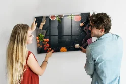 Tableau Aimanté Wallfluent 90x60 cm Accessoires de cuisine Marqueur blanc D'organisation Mural