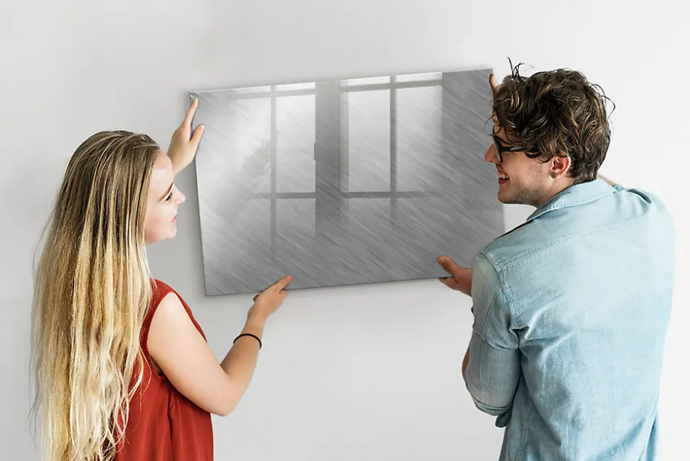 Tableau Aimanté Wallfluent 90x60 cm Mur en métal Marqueur noir En Verre Pour Cuisine