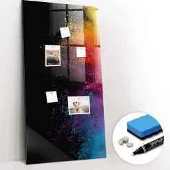 Tableau Aimanté Wallfluent 60x120 cm Poudre colorée Marqueur blanc D'organisation Mural