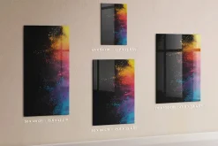 Tableau Aimanté Wallfluent 60x120 cm Poudre colorée Marqueur blanc D'organisation Mural