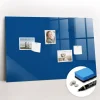 Tableau Aimanté Wallfluent 90x60 cm Couleur bleue Marqueur blanc En Verre Pour Cuisine