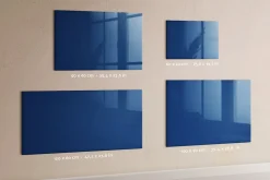 Tableau Aimanté Wallfluent 90x60 cm Couleur bleue Marqueur blanc En Verre Pour Cuisine