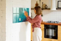 Tableau Aimanté Wallfluent 90x60 cm Profondeur d'abstraction Marqueur blanc D'organisation Mural