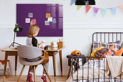 Tableau Aimanté Wallfluent 100x70 cm Violet Marqueur blanc D'organisation Mural