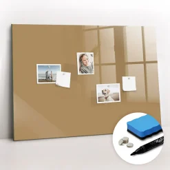 Tableau Aimanté Wallfluent 100x70 cm Couleur beige foncé Marqueur noir D'organisation Mural