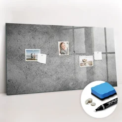 Tableau Aimanté Wallfluent 120x60 cm Mur industriel Marqueur blanc En Verre Pour Cuisine