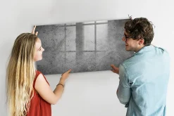 Tableau Aimanté Wallfluent 120x60 cm Mur industriel Marqueur blanc En Verre Pour Cuisine
