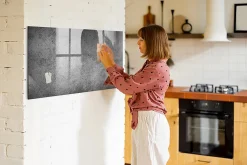 Tableau Aimanté Wallfluent 120x60 cm Mur industriel Marqueur blanc En Verre Pour Cuisine