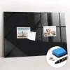Tableau Aimanté Wallfluent 60x40 cm Motif de mur sombre Marqueur blanc En Verre Pour Cuisine