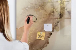 Tableau Aimanté Wallfluent 70x100 cm Marbre scintillant Marqueur noir D'organisation Mural