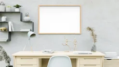 Tableau Blanc Magnétique Effaçable à Sec avec Cadre en Bois 90x60cm