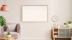 Tableau Blanc Magnétique Effaçable à Sec avec Cadre en Bois 90x60cm