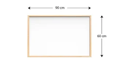 Tableau Blanc Magnétique Effaçable à Sec avec Cadre en Bois 90x60cm