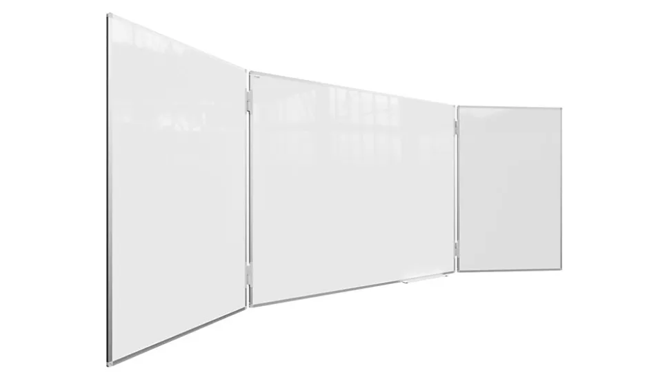 Tableau Blanc Scolaire Type Triptyque avec Cadre en Aluminium 150x100cm//300cm