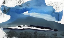 Tableau blue waves 03 en toile imprimée, 200x110 cm