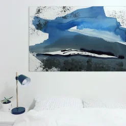 Tableau blue waves 03 en toile imprimée, 150x90 cm