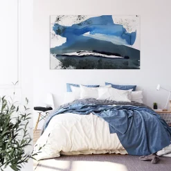 Tableau blue waves 03 en toile imprimée, 150x90 cm