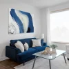 Tableau blue waves en toile imprimée, 150x90 cm