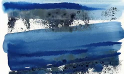 Tableau blue waves en toile imprimée, 200x110 cm