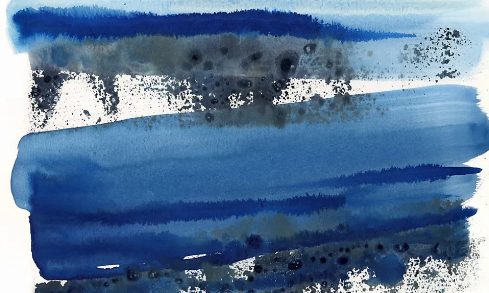 Tableau blue waves en toile imprimée, 200x110 cm