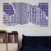 Tableau canopée bleu en toile imprimée, 200x110 cm