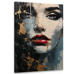 Tableau Canvas VISAGE De Femme Peinture 70cm x 100cm - Parfait pour décorer votre salon, chambre ou bureau avec un design unique