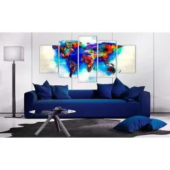 Tableau Cartes du monde All colors of the world 100x50 cm