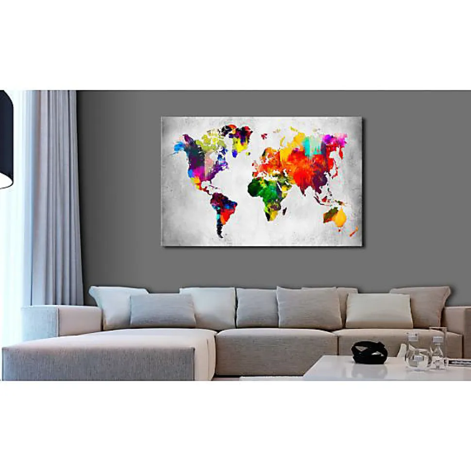 Tableau Cartes du monde Coloured Revolution 90x60 cm