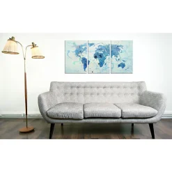 Tableau Cartes du monde Continents comme les océans 120x60 cm