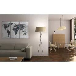 Tableau Cartes du monde Continents inconnus - triptyque 60x40 cm