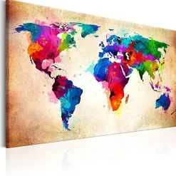 Tableau Cartes du monde Colourful Ranger 90x60 cm
