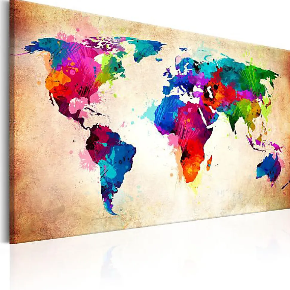 Tableau Cartes du monde Colourful Ranger 90x60 cm