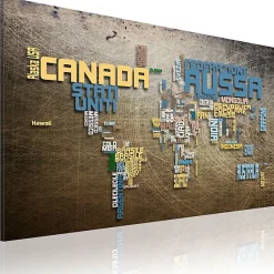 Tableau Cartes du monde Carte du Monde (langue italienne) 120x80 cm