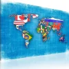 Tableau Cartes du monde Drapeaux du monde 90x60 cm