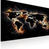 Tableau Cartes du monde Fiery World 90x60 cm