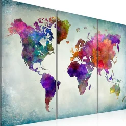 Tableau Cartes du monde Monde coloré 60x40 cm