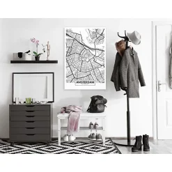 Tableau Cartes du monde Map of Amsterdam (1 Part) Vertical 40x60 cm