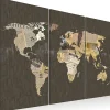 Tableau Cartes du monde Nouvelles du monde - triptyque 120x80 cm
