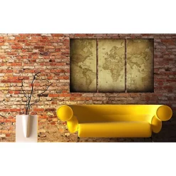 Tableau Cartes du monde Old map: triptych 120x80 cm