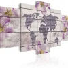 Tableau Cartes du monde Romantic World Map 100x50 cm